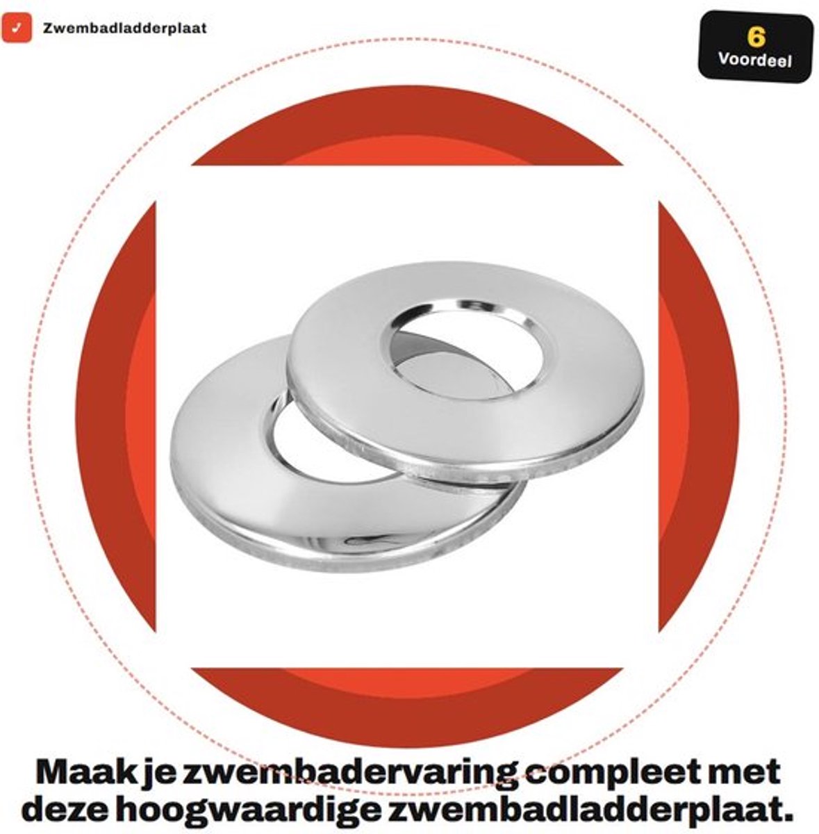 Zwembadladderplaat - Roestvrijstalen Afdekplaat - Hoogwaardige kwaliteit - 11,6 x 10,3 x 2,7 cm - Duurzaam en slijtvast - Geschikt voor z...