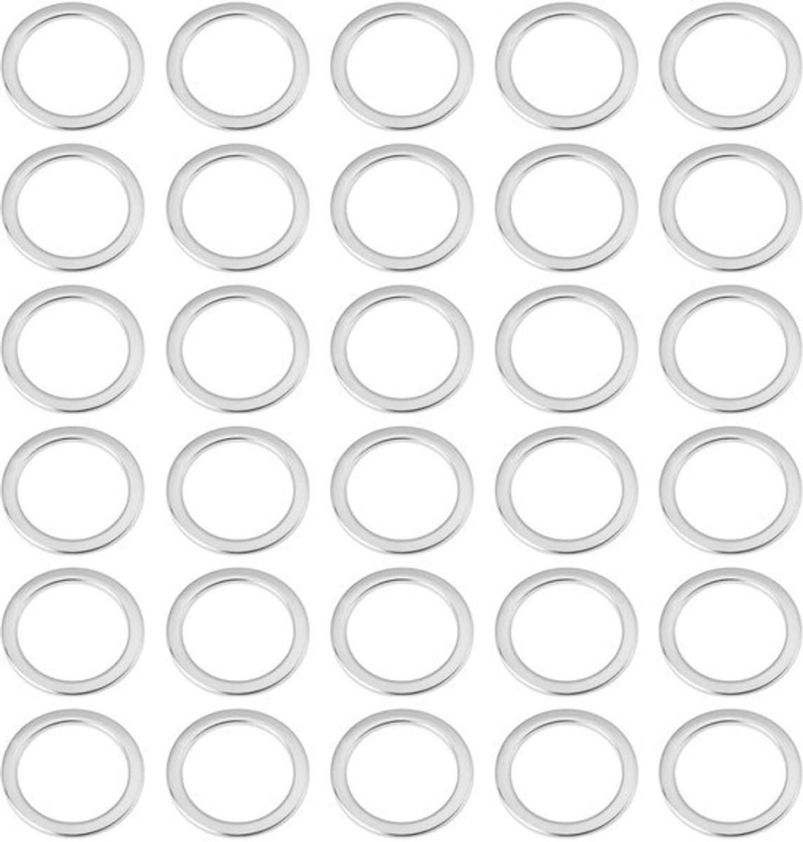 Fiets Spacer 30 Stuks - Roestvrij Staal - 21x15x1mm - Voor Fiets Pedalen - Mechanische Montage - Duurzaam en Corrosiebestendig - Fietsring