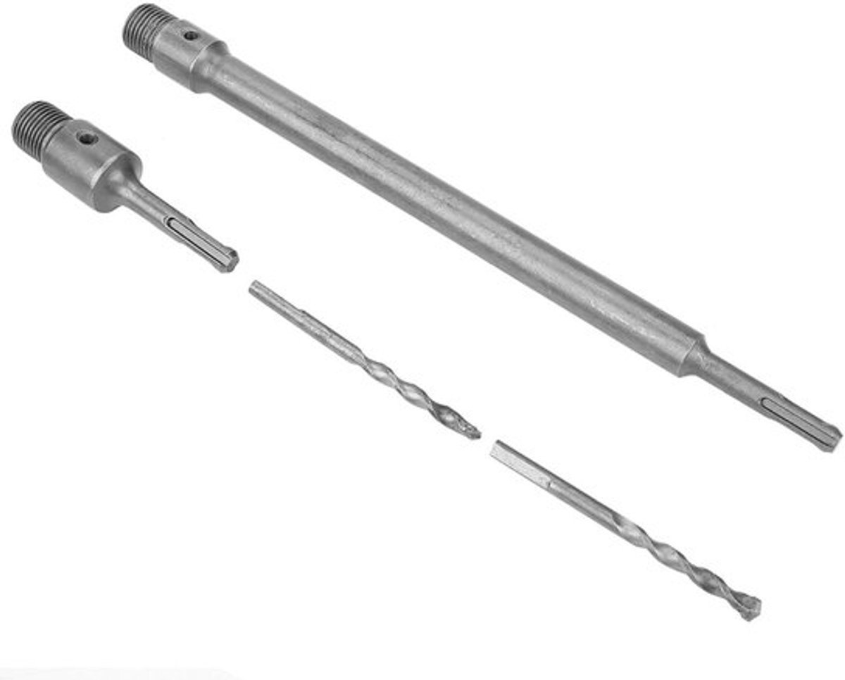 Kernboorset 10-delig - SDS-Plus Verlengschacht 350 mm - Beton/Baksteen/Blok - Diverse Maten 35/40/50/65/80/110 mm - Compleet Pakket - Duurzaam en Veelzijdig - Boorset
