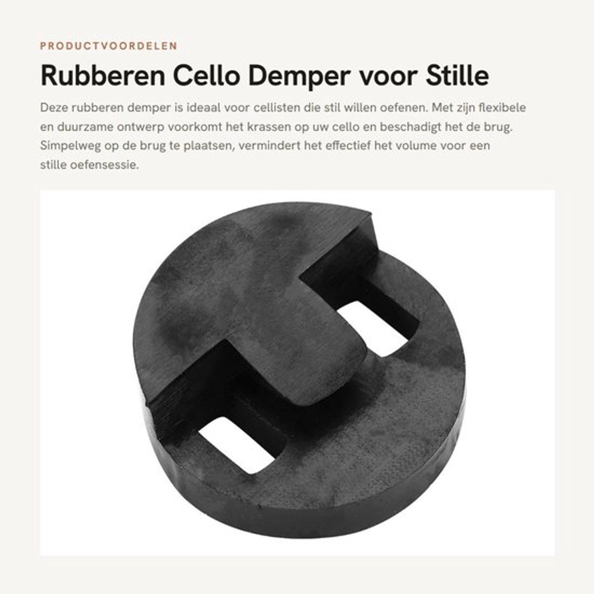 Cello Oefendemper - Hoogwaardig Rubber - Flexibel en Duurzaam - Volume Verminderen - Stille Oefening - Geen Krassen op Brug