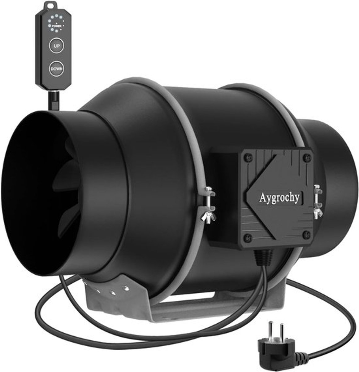 SnelShoppen - 150 mm PWM Instelbare Afzuigventilator met Variabele Snelheid, 595 m³/h, Gel