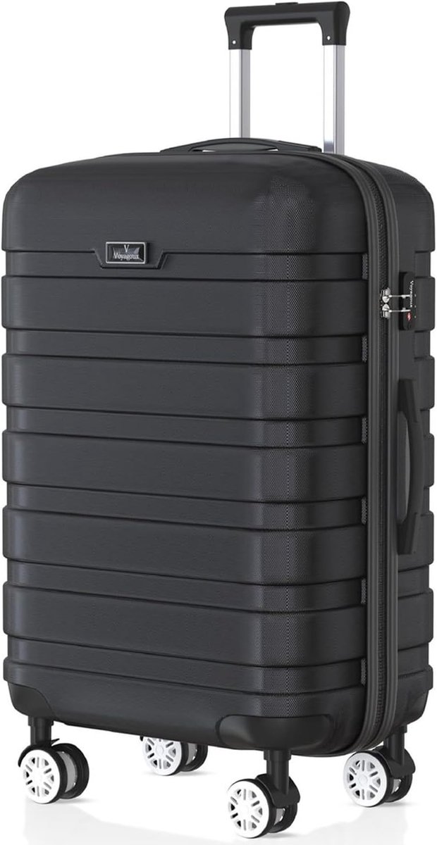 SnelShoppen - Reis Koffer met TSA Slot - Lichtgewicht en Robuuste Bagage met 4x 360° Wielen - Zwart Reiskoffer voor Vakantie, Zakenreis en Weekendje W