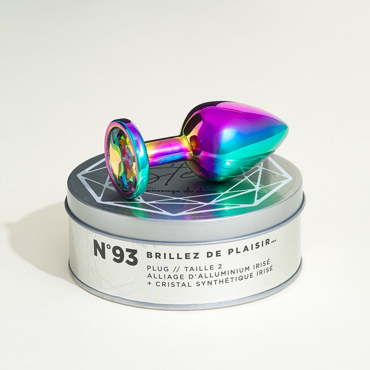 Metalen sieraad plug rainbow Steel