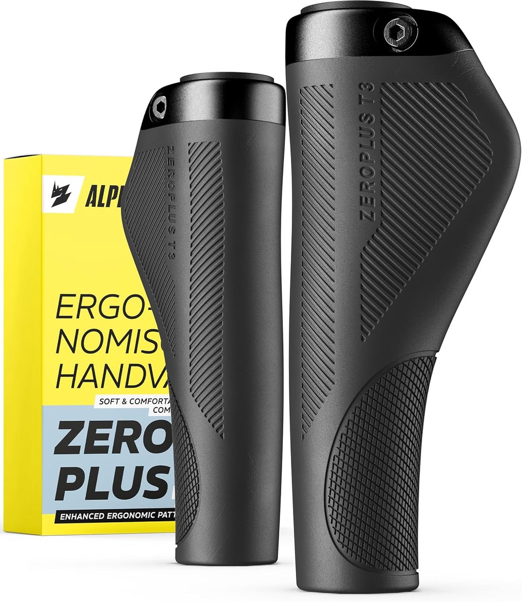 SnelShoppen - Ergonomische Fietsgrepen MTB met Wing en Palmsteun, 22.2mm Lock-on Handvatten voor E-Bike, Trekking & Stadsfietsen, 1 Paar