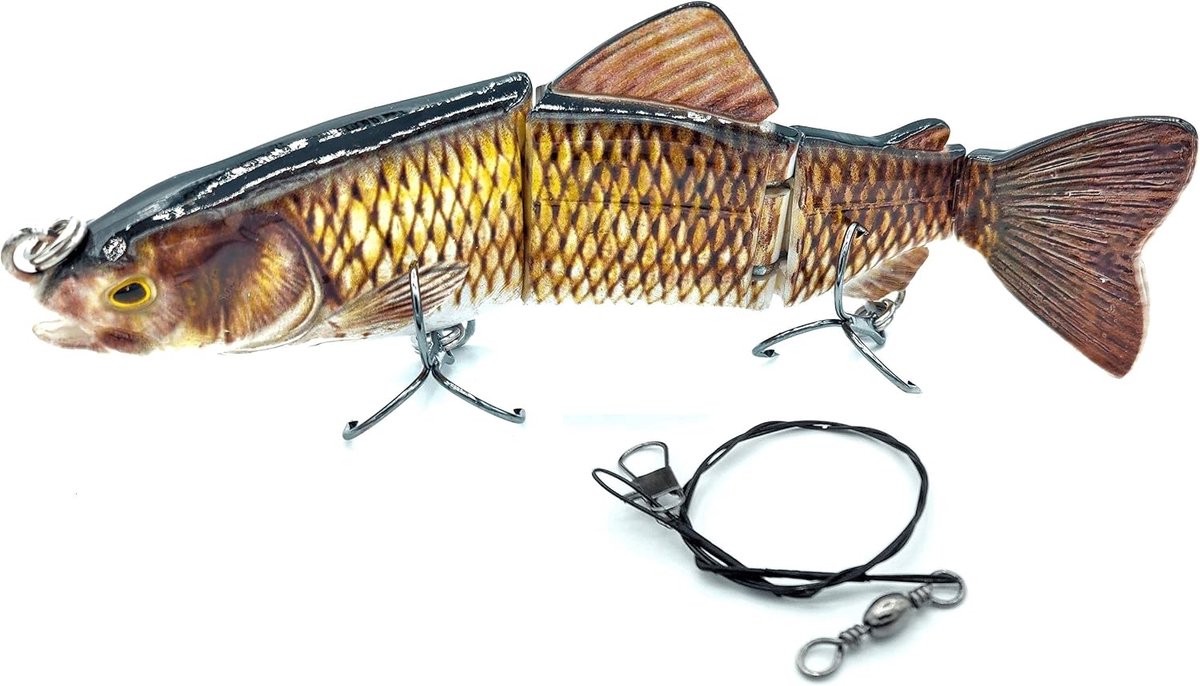 SnelShoppen - Barn Wobbler Swimbait Lures 16.5cm 42g Sinking voor Snoek, Baars, Zander - Onbreekbaar ABS Plastic, 3D Ogen, Premium Kwaliteit