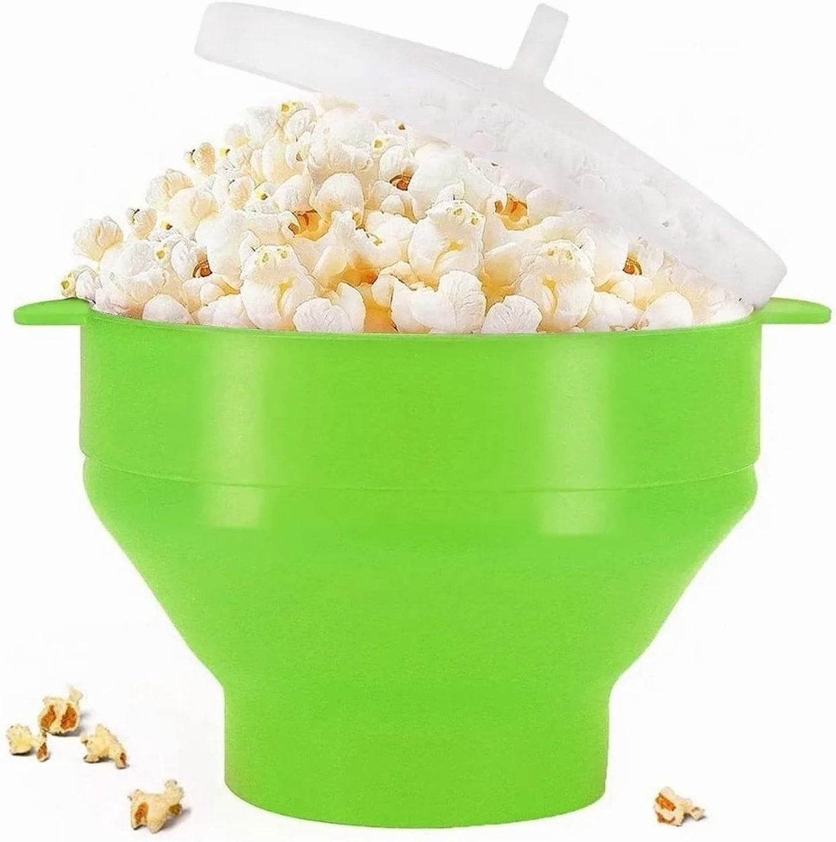 SnelShoppen - Vouwbare Siliconen Popcornmaker - Magnetron Popcorn Popper met Handvat en Deksel - Milieu-vriendelijk Voedselveilig Siliconen - Perfect