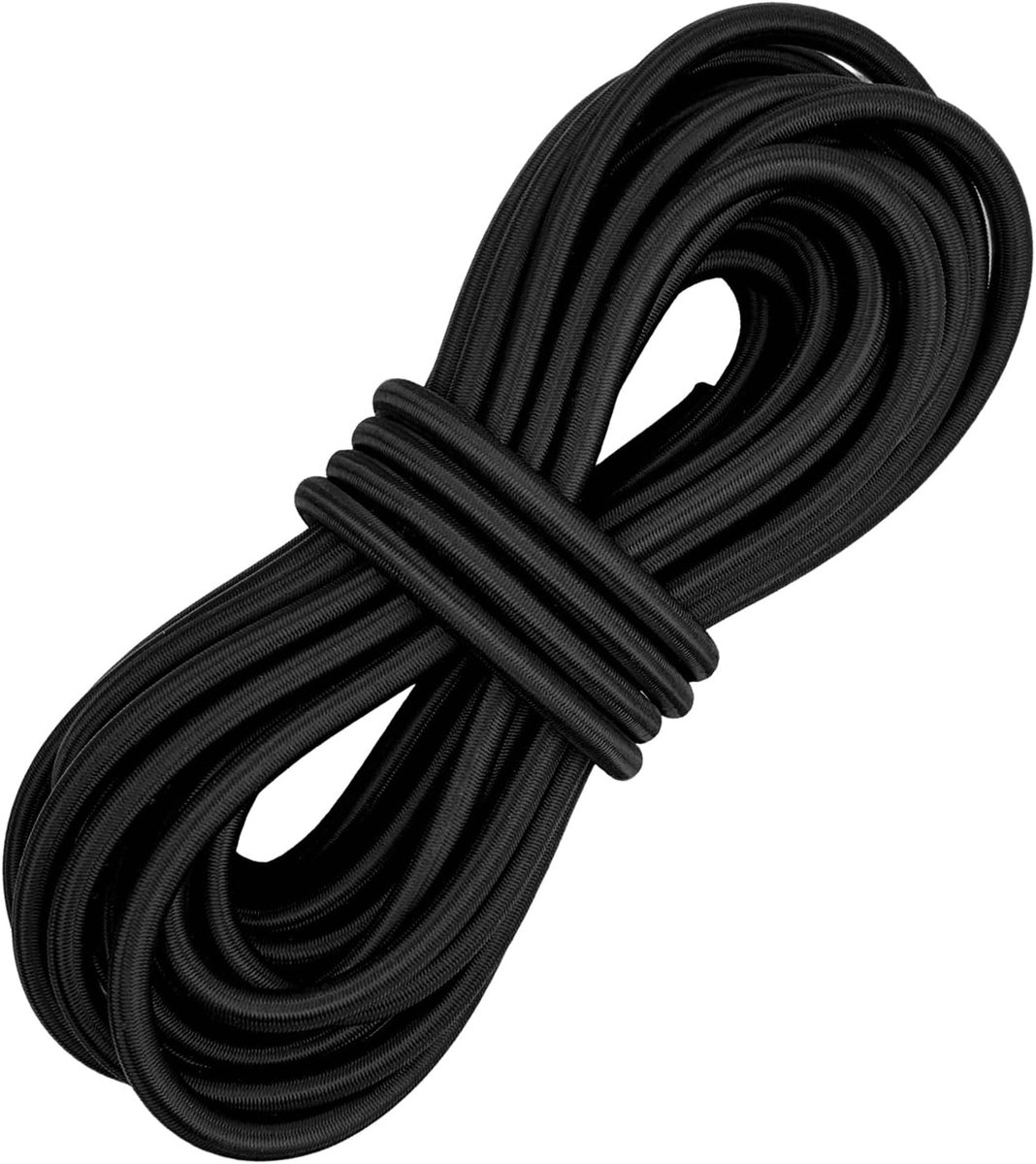 SnelShoppen - Rubberen touw, spanband, expandertouw, multifunctioneel elastiek, 10 m x 8 mm, zwart voor bagagespanner, zeiltouw, campingtent, aanhange