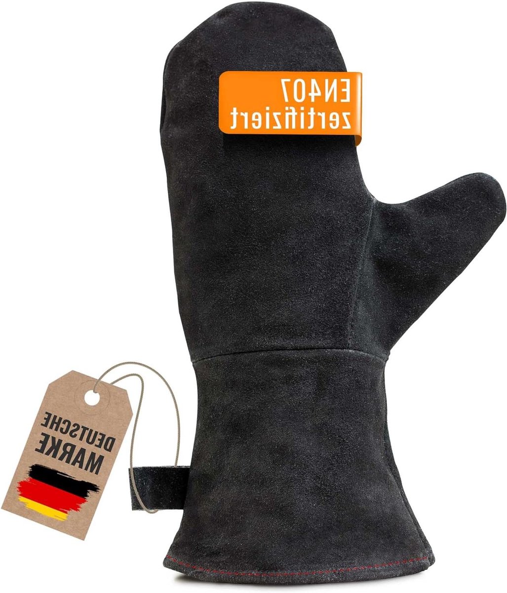 Haard en barbecue handschoen - Hittebestendige handschoen - Bescherming tegen hitte - Voor beide handen - 31 x 18 cm