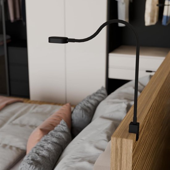 LED Bedlamp - Leeslamp USB-C - Direct lezen - Traploos dimbaar - Set van 2 - Zwart — afbeelding 2