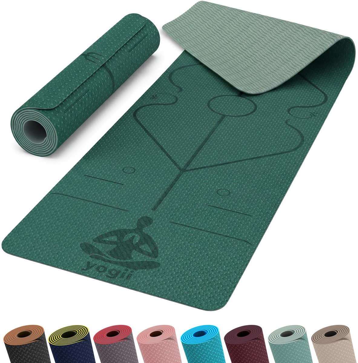 SnelShoppen - Yogamat 6 mm Antislip TPE Fitnessmat voor Yoga, Pilates, Thuis Workout - Sportmat met Uitlijningslijnen voor Dames en Heren, Ideaal voor