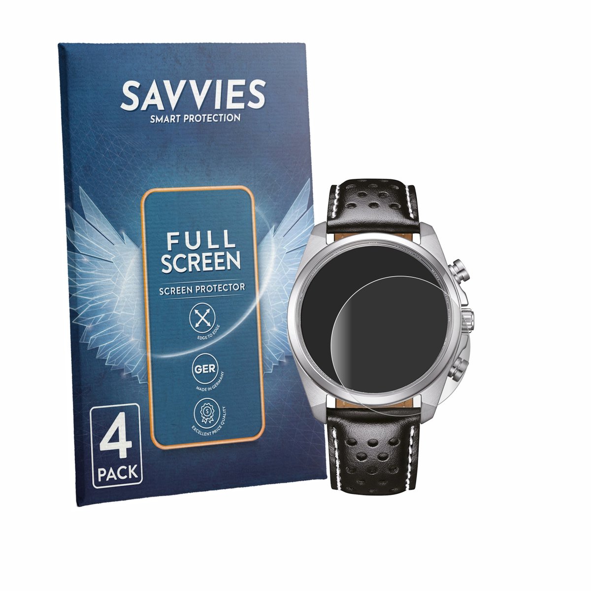 Savvies - Screenprotector voor Citizen CA4640-09A - Folie Beschermfolie transparant volledig dekking 4 Stuks