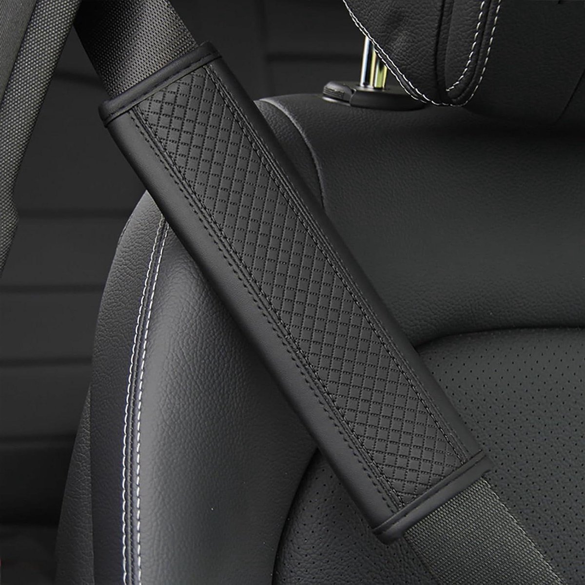 Autogordelpads - Gordelhoezen - Comfortabel Rijden - Zachte Schouderondersteuning - 2 Stuks - Zwart