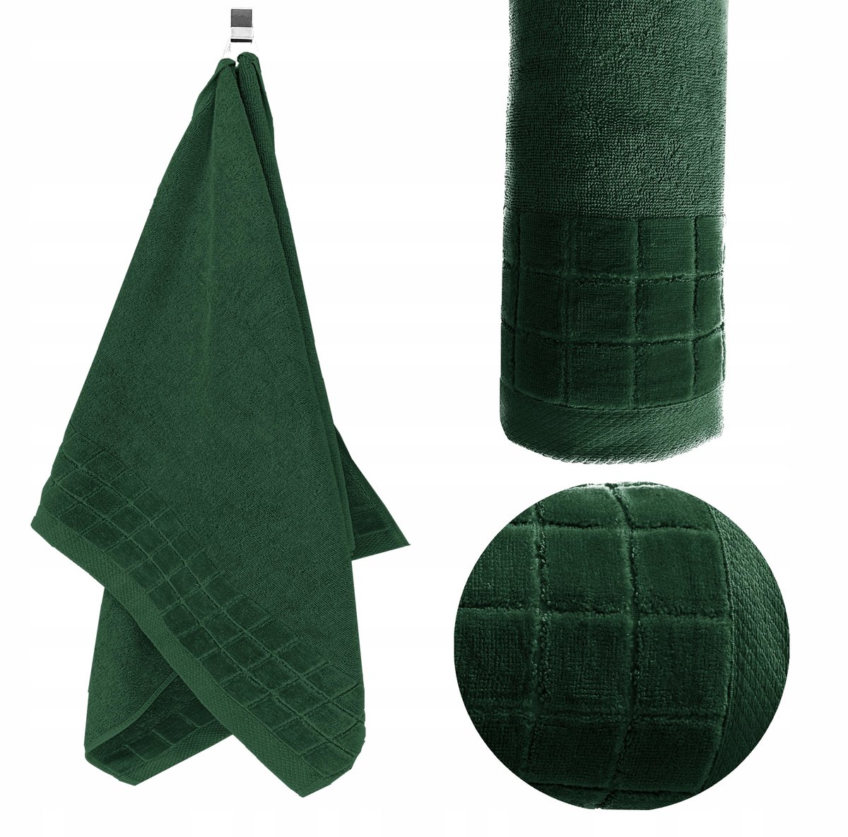 KONEY - Badhanddoek - Larisa - 70 x 140 cm - Groen - 500 g/m²