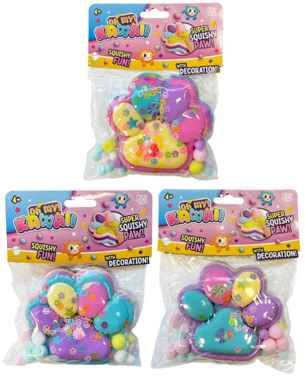 Pinch Family Kattenpoot squishy - 1 exemplaar - 12 cm groot
