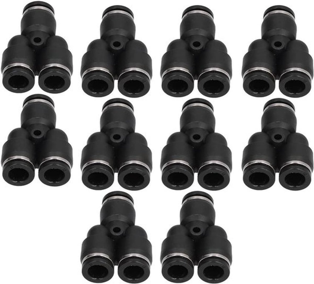 Pneumatische Koppelingen 10 Stuks - Y-Slangsplitter - Snelle Luchtleidingkoppelingen - Push-to-connect Fittingen - PVC - Drukweerstand 1,0~1,2 MPa