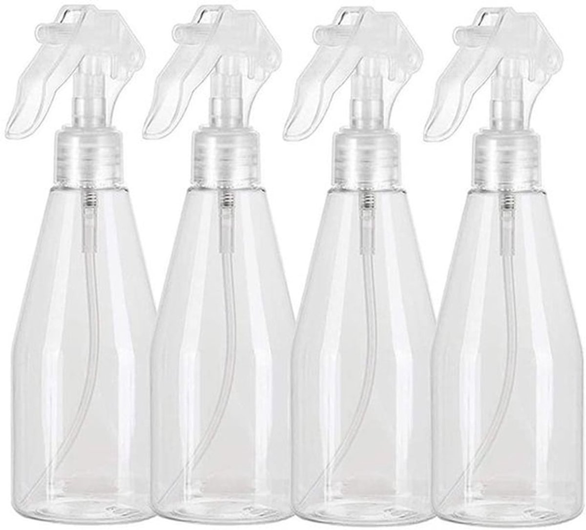 Spuitfles 200 ml - 4 Stuks - Kunststof - Transparant - Veilig en Duurzaam - Ideaal voor Tuinieren en Schoonheid - Sprayfles