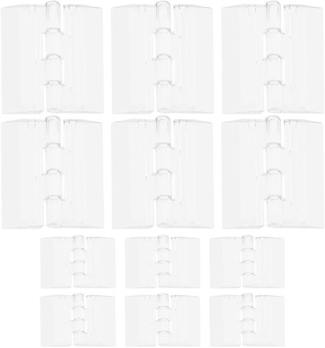 Acryl Scharnier 12 Stuks - Transparant - 25mm/45mm - Geen Montage Gaten - Geschikt voor Make-up Dozen - Eenvoudig te Installeren