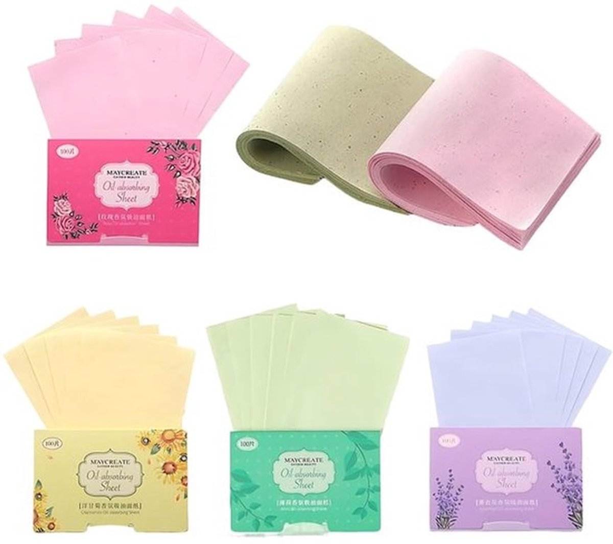Absorberend Papier 400 Vellen - Gezichtsolie Blotting Papier - Talg Absorberende Doeken - Verzorgingsdoeken - Biologisch Afbreekbaar - Huidvriendelijk Materiaal - Gezichtsdoekjes