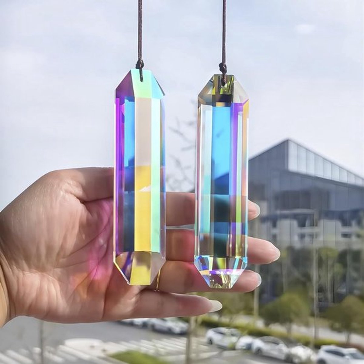 Zonnevanger 120 mm - Kristallen Prisma - Raamdecoratie Binnen/Buiten - Regenboog Effect - Decoratie voor Huis/Tuin - Hoogwaardig Kristal