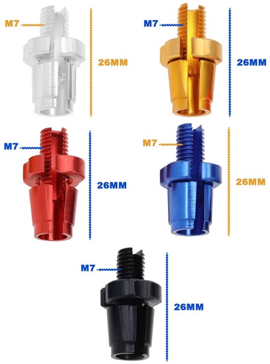 Remhendel 10 Stuks - Aluminiumlegering - M7 Draad - Vervangend Onderdeel - Geschikt voor Racefietsen/Mountainbikes - Lichtgewicht - Fietsrem