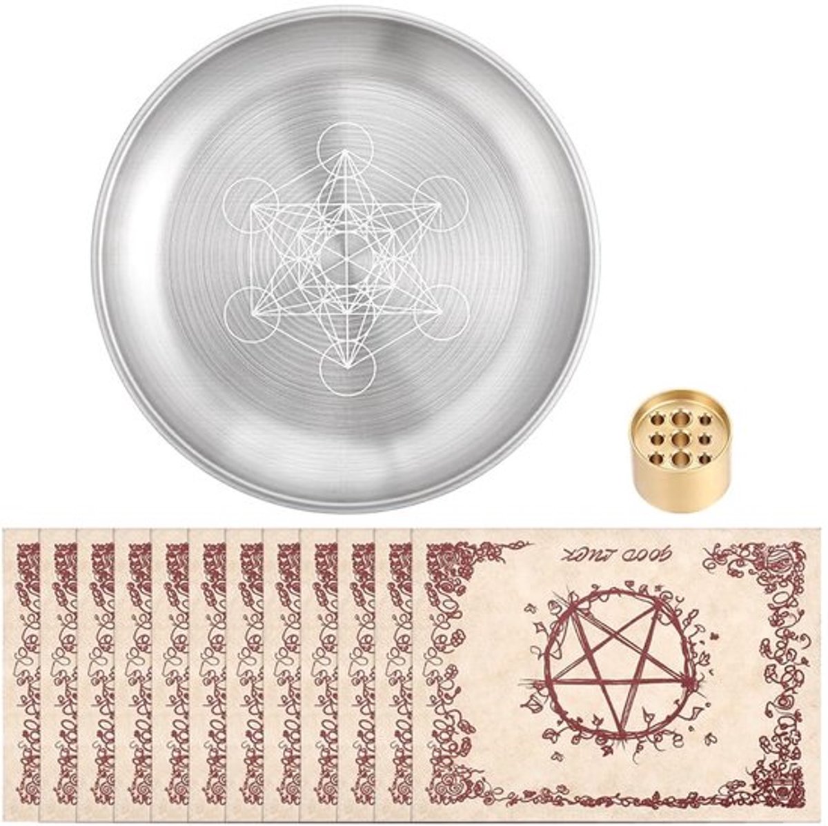 Slachtofferschaal Ronde Vorm - Rituele Plaat - Wierookhouder - Decoratieschotel - Kaarsens