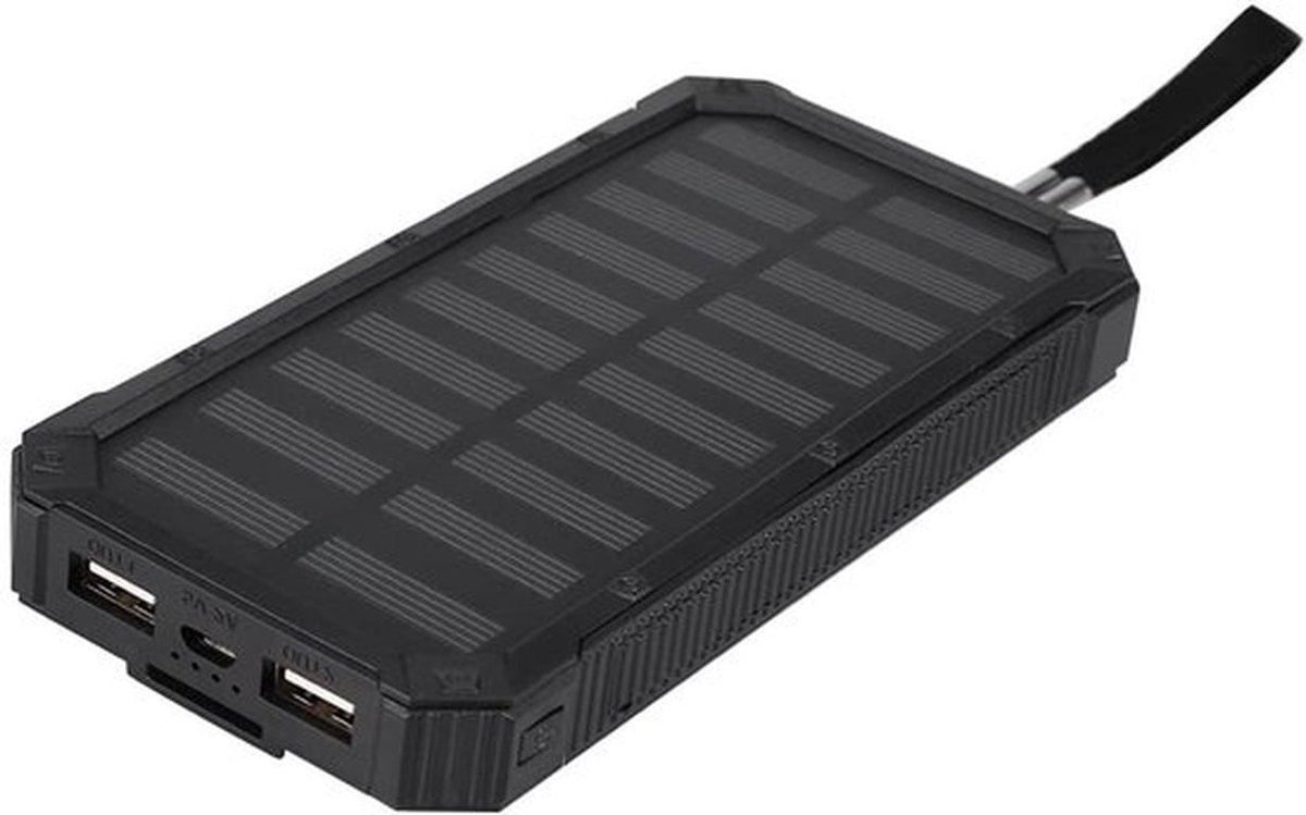 Powerbank-behuizing - Dubbele USB - Compact en lichtgewicht - Zwart - Zonne-energiebank - Ideaal voor sportreizen - Draagbaar model