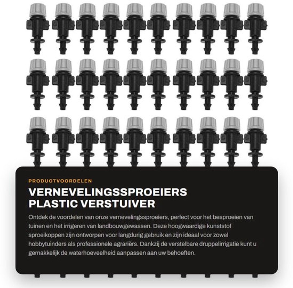 Vernevelingssproeiers 50 stuks - Plastic Sproeikop - Verstelbare Druppelaars - Irrigatie voor Tuin - Geschikt voor 4/7 mm Buizen - Duurzaam Kunststof - Druppelirrigatie