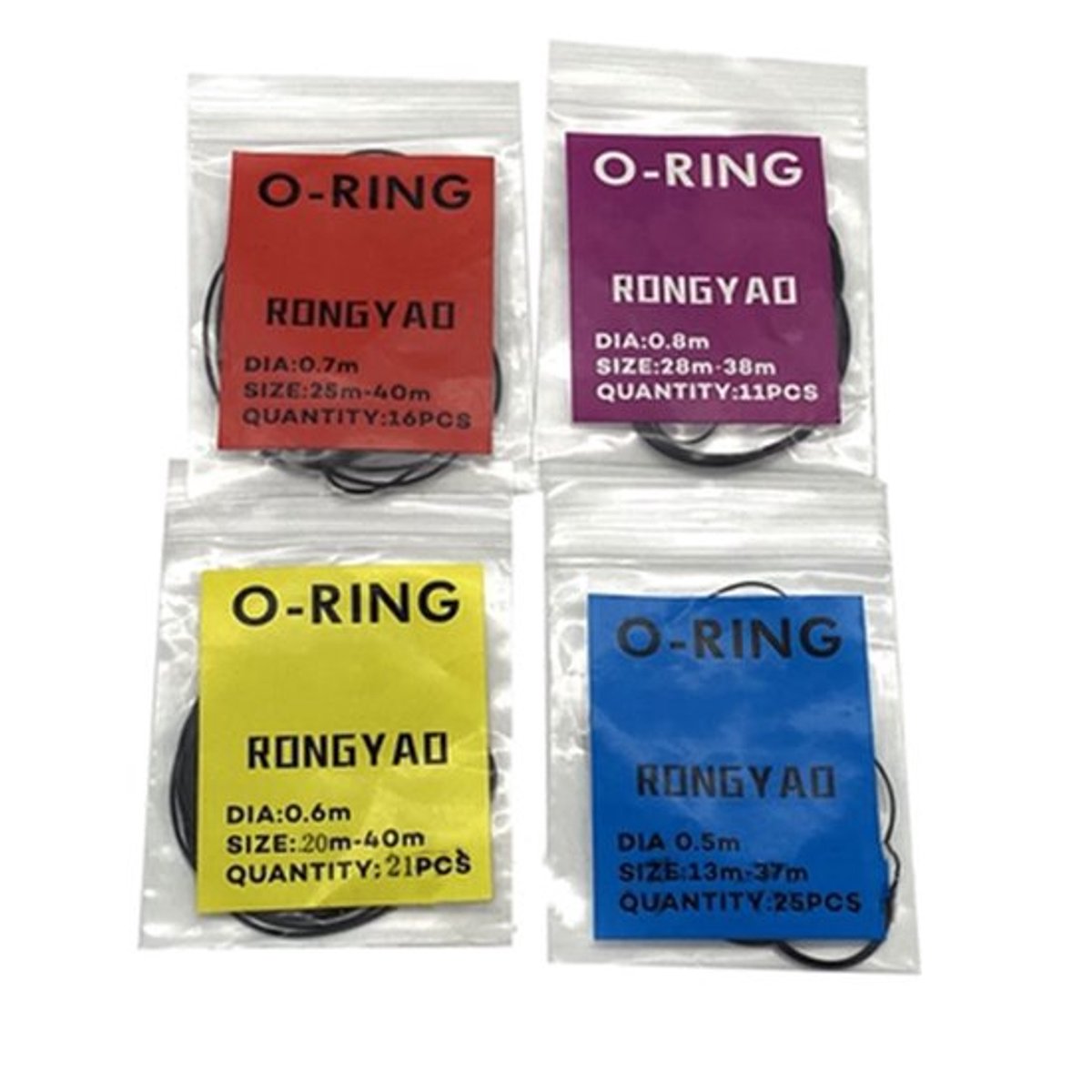 O-ring waterdicht - set van 4 - 0.5/0.6/0.7/0.8mm - rubber - horloge reparatie - beschermt tegen stof en water - Sealing Ring