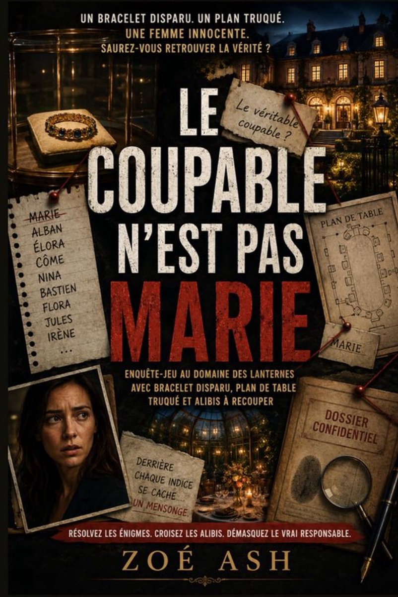 SnelShoppen - LE COUPABLE N'EST PAS MARIE - Spannend Boek, Mysterie, Thriller, 300 Pagina's, Hardcover, Geschikt voor Volwassenen, Perfect voor Boeken