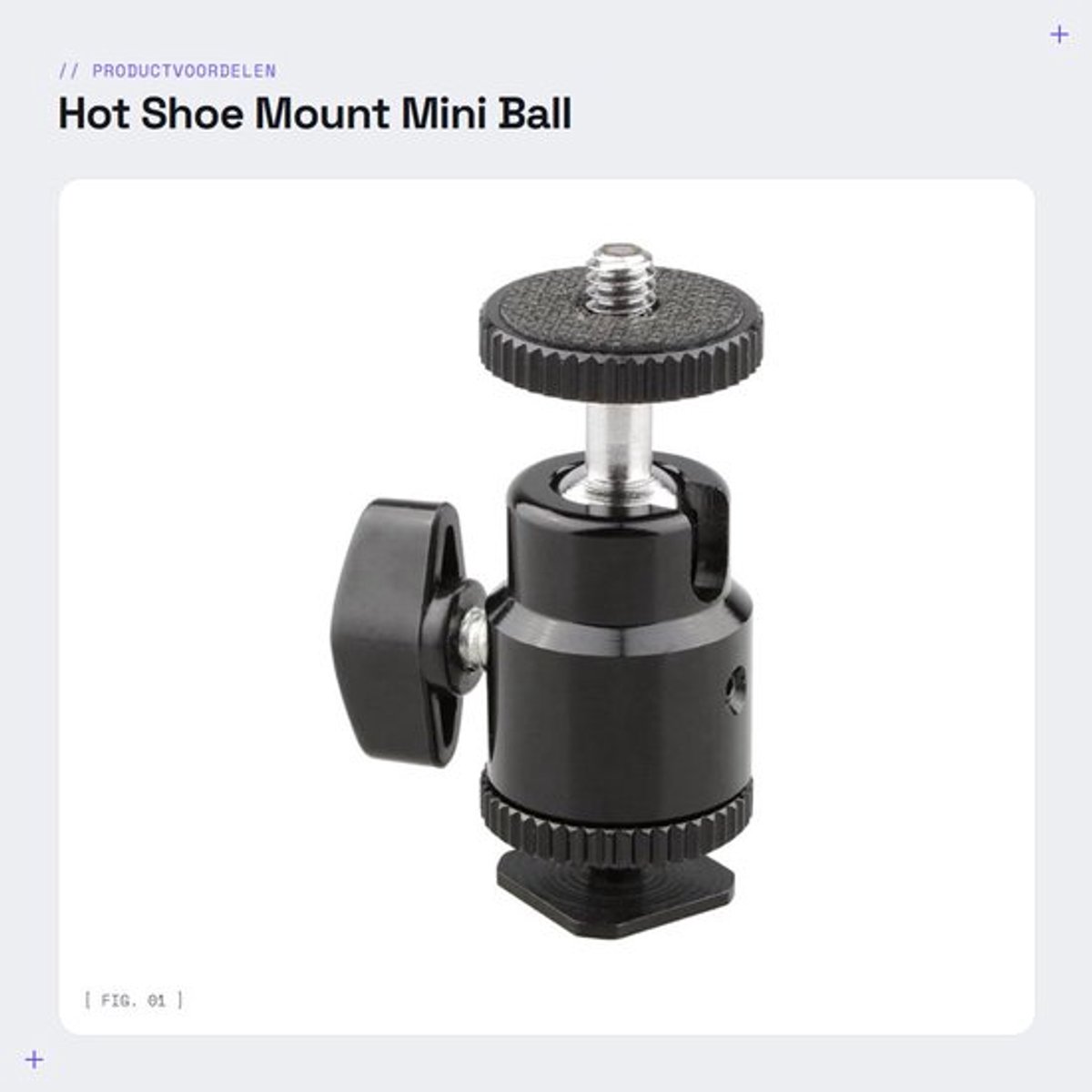 Hot Shoe Mount Mini Ball Head - 1/4 inch camera statief - veelzijdig gebruik - compact formaat - geschikt voor fotografen - ideaal voor v...