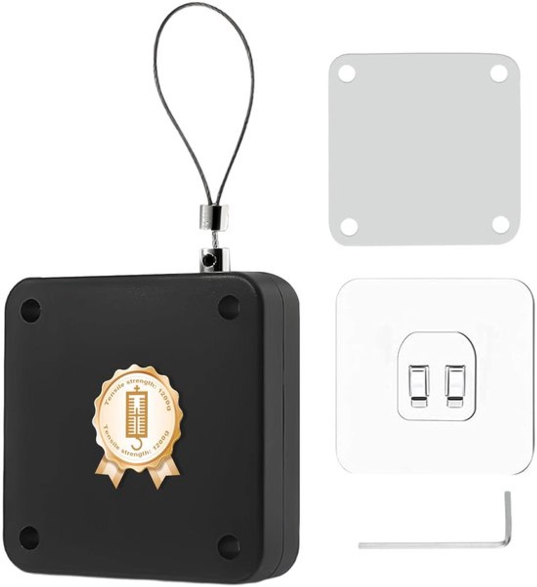 Deursluiter 1200 G - Automatische Deursluiter - Verstelbaar Slot - Zonder Boren - 1 m Touw - Geschikt voor Kamerdeur/Balkondeur - Deurdranger