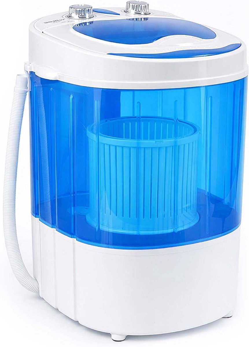 Campingwasmachine - Mini wasmachine - Wassen en centrifugeren - Compact reisontwerp - 3 kg capaciteit - Blauw