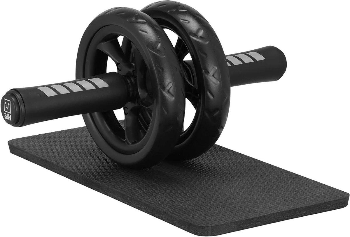 Buikspierroller - Core Trainer - Krachttraining Thuis - Dubbele Glijwielen - 19 cm - Zwart
