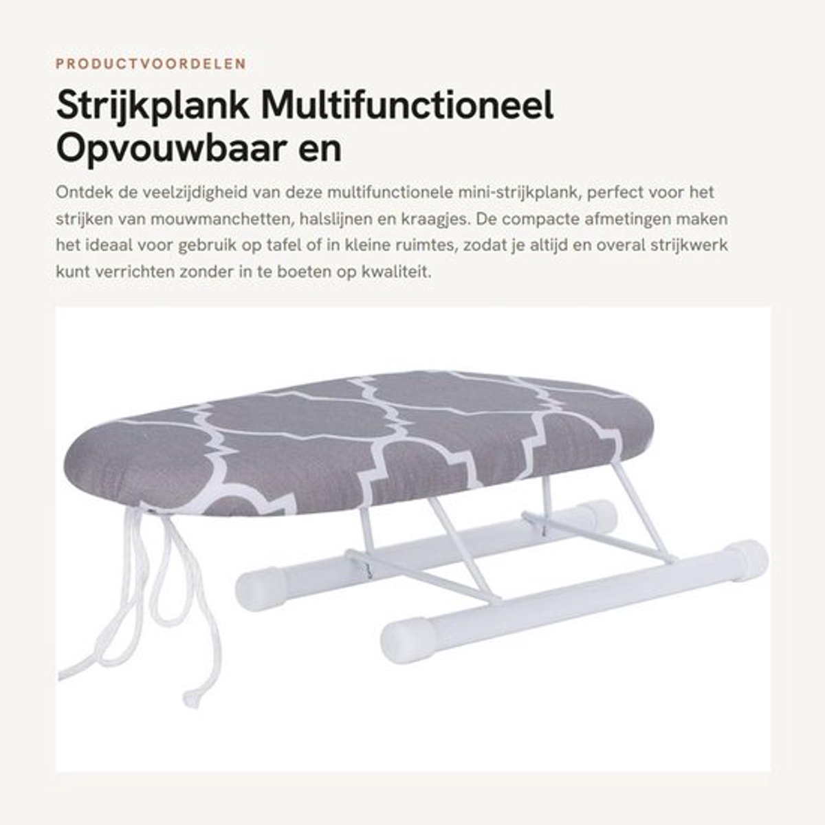 Strijkplank Multifunctioneel - Opvouwbaar - Antislip Voetafdekking - Afneembare/Wasbare Hoes - Ruimtebesparend - 10,2 x 4,3 x 3,1 Inch - Strijktafel