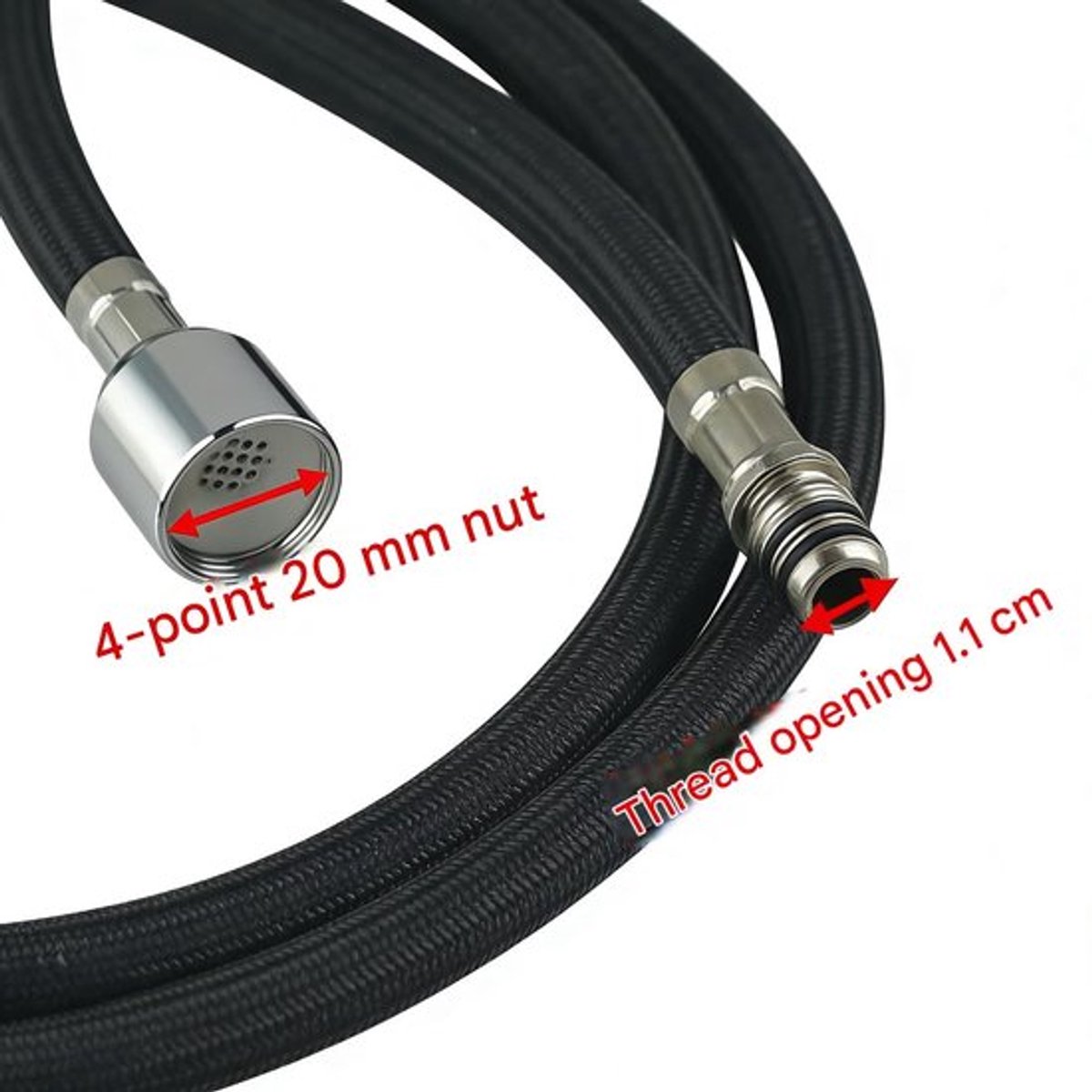 Slang 150 cm - Uittrekbare Slang - Flexibele Slang - Nylon Slang - Vervangende Slang - Duu