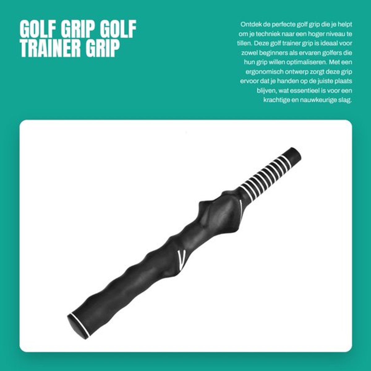 Golf Grip Trainer - Rubber Grip - Handpositie Hulp - Ergonomisch Ontwerp - Zwart - Verbeter Nauwkeurigheid - Golfhandvat