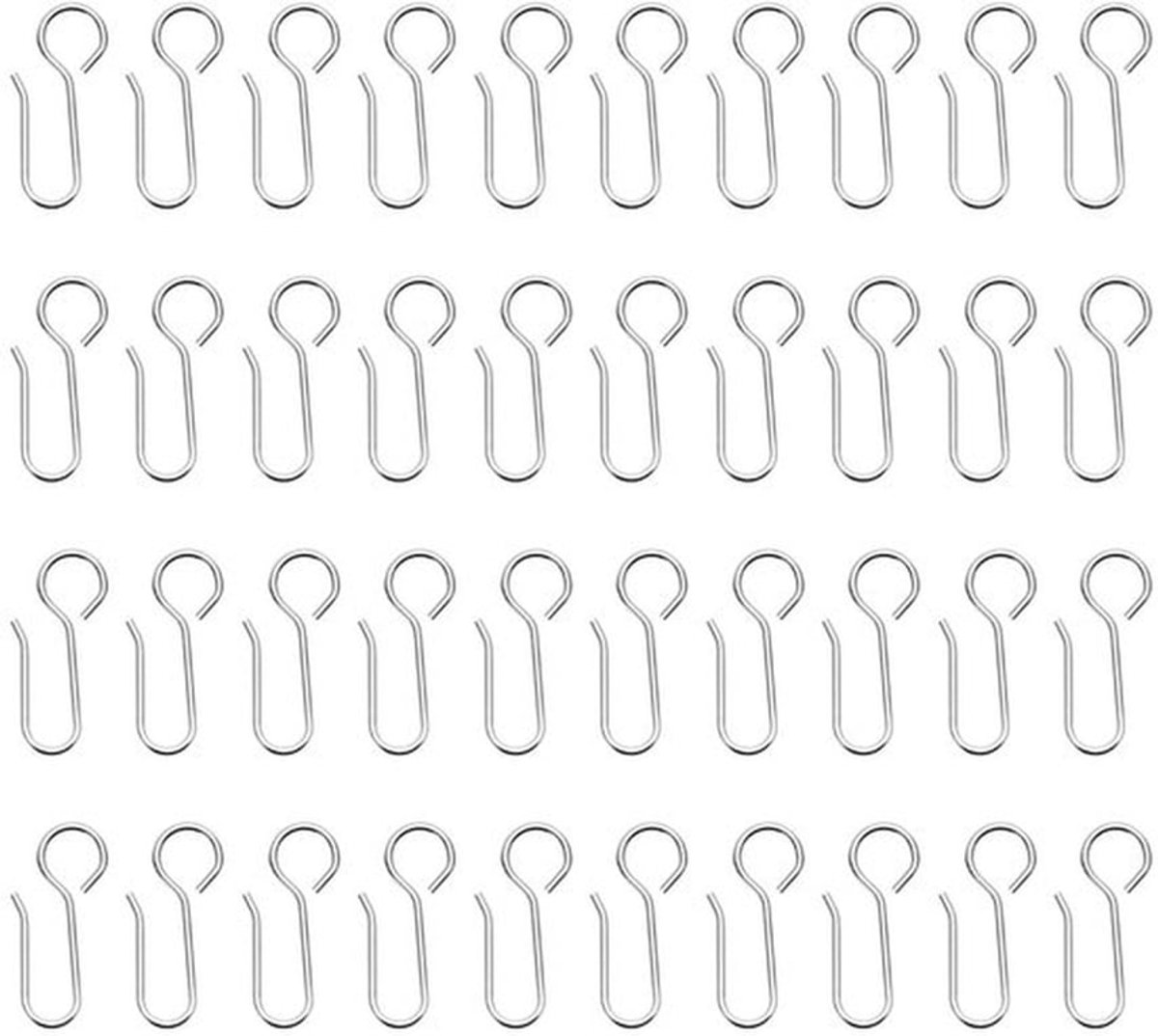 Gordijn Haken 50 Stuks - Metalen Gordijn Haken - Roestvrij Staal - S-vormige Haken - Stevig en Duurzaam - Geschikt voor Gordijnroeden - Gordijnhaken