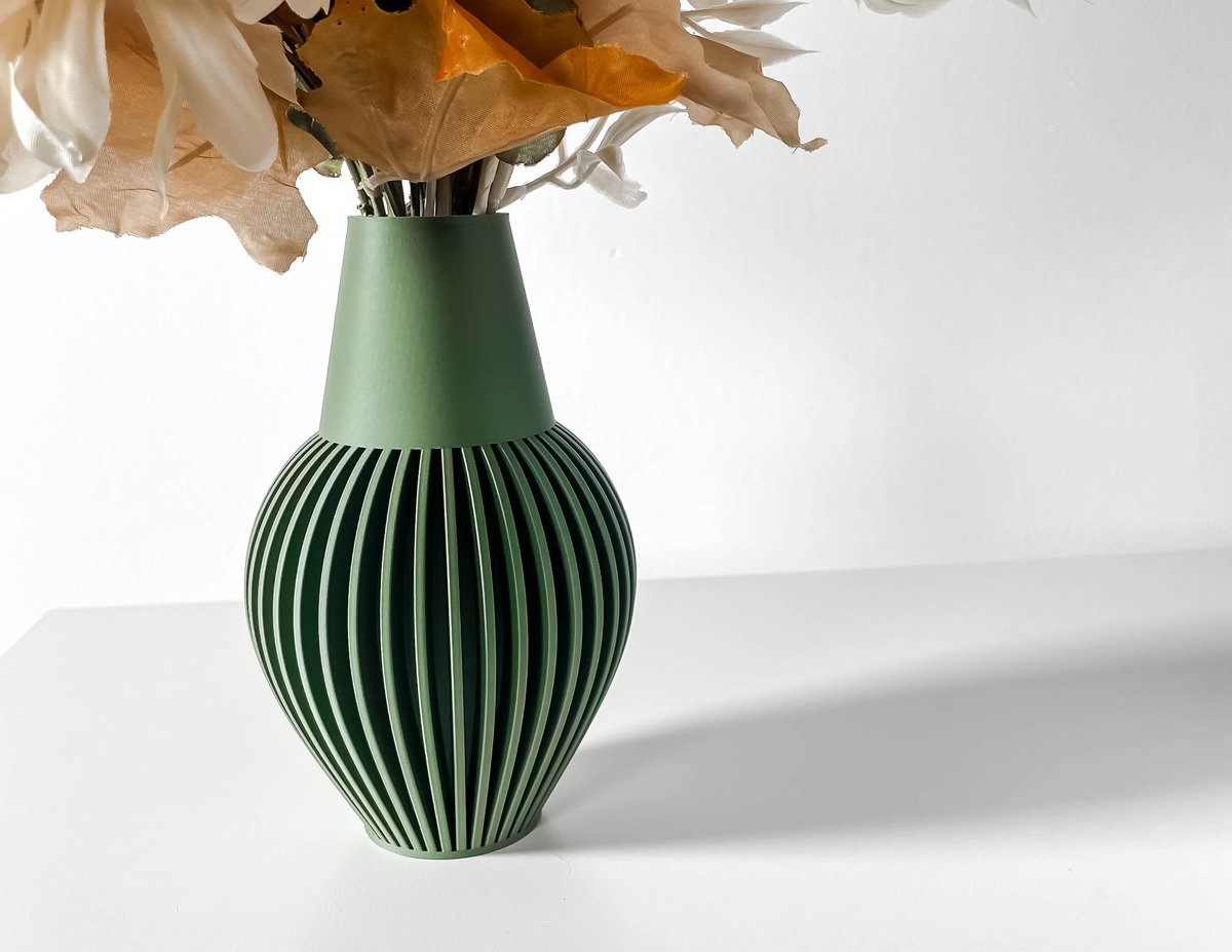 Skushy Vaas Donos - Geschikt voor Bouwbloemen - Japandi Designvaas voor Droogbloemen en Kunstbloemen - Sculpturale Decoratieve Vaas - Moderne Woondecoratie