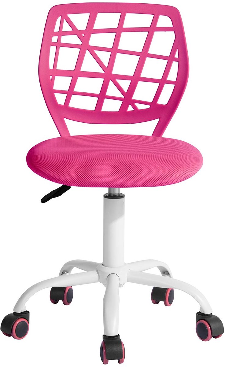 SnelShoppen - Ergonomische Gamingstoel voor Kinderen, Bureaustoel met Verstelbare Zithoogte, Modern Design, Mouwloos, Roze, Perfect voor Leren en Onts