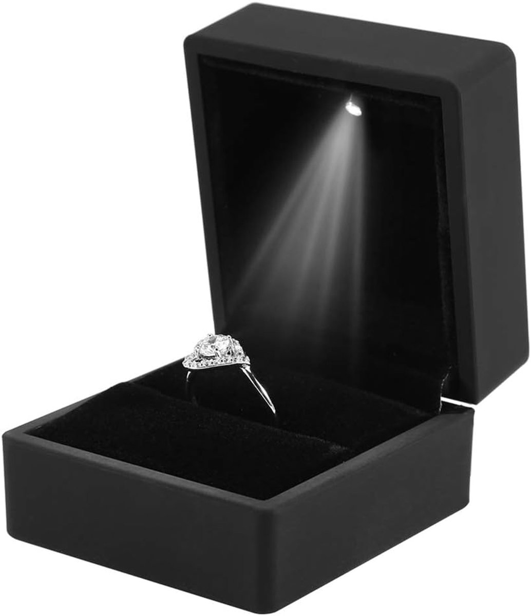 SnelShoppen - Luxe YUYTE Sieradenbox voor Vrouwen, LED Ringdoos met Licht, Mode Sieraden Kist voor Ringen, Armbanden, Kettingen en Hangers, Perfect vo