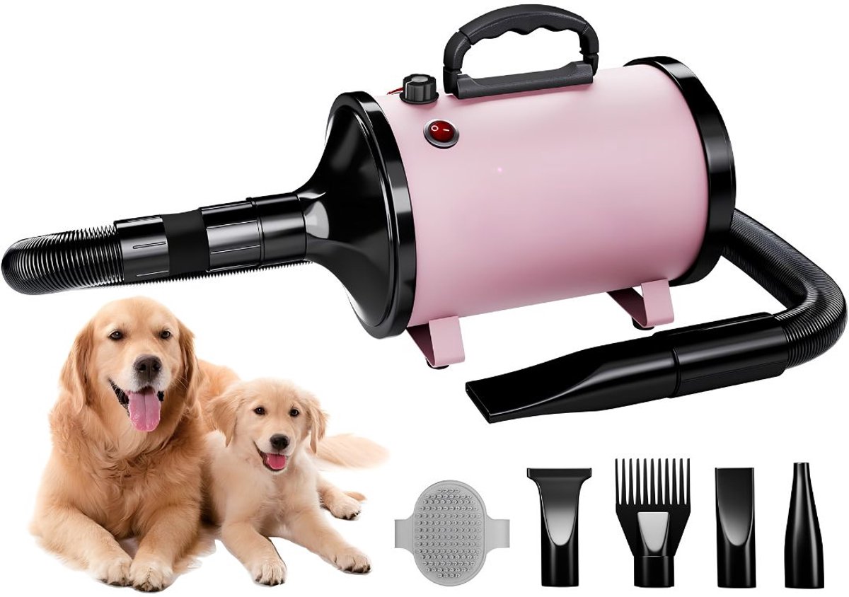 JCP® Hondenfohn - Haardroger voor Huisdieren - Stille Haardroger - Roze - 44cm x 28cm x 20cm