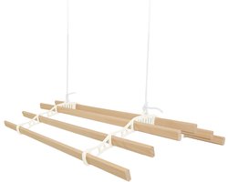 Kledingrek Plafond Katrol - Ivoor– 1.5m 6-lat plafond wasrek