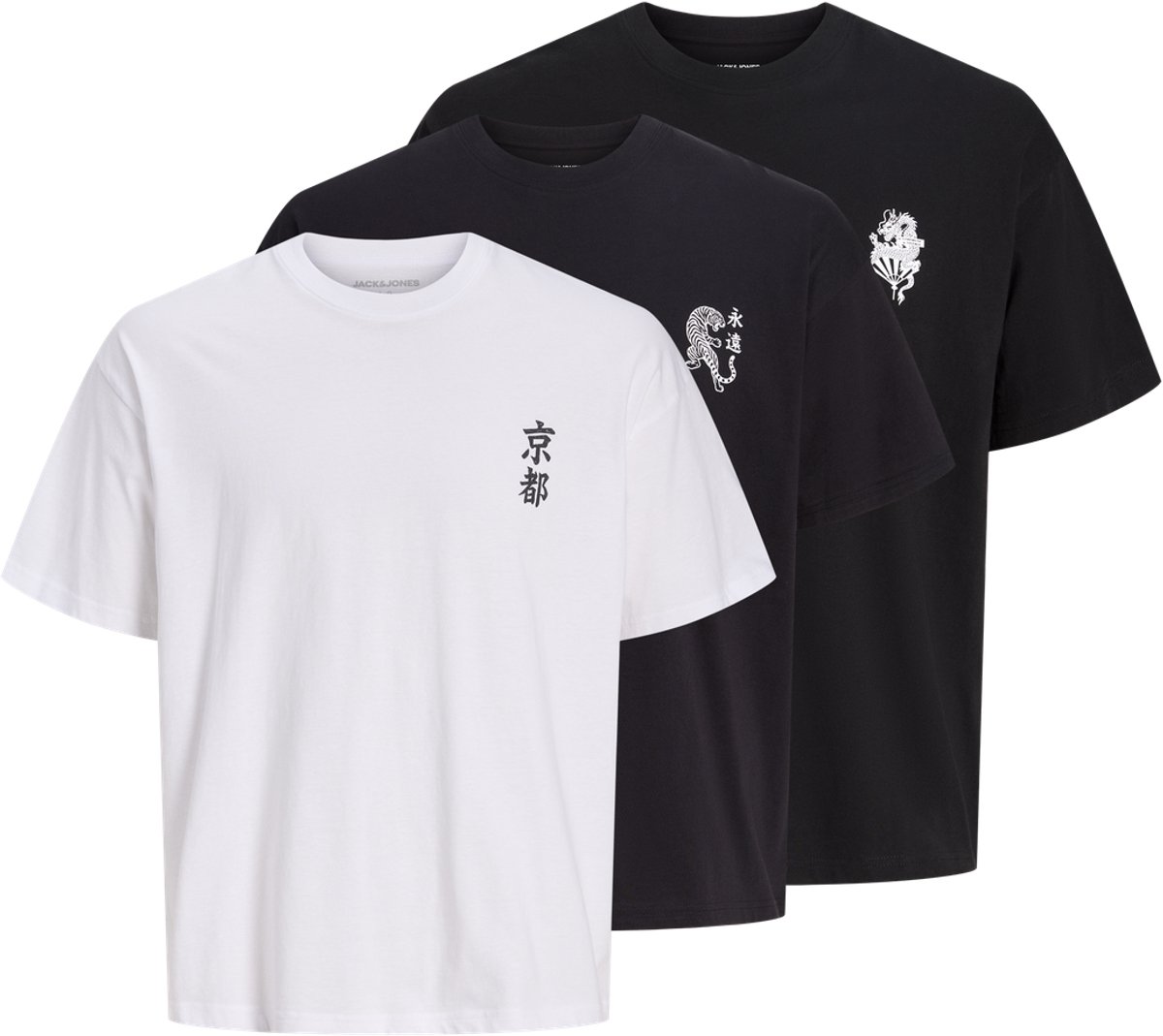 JACK & JONES- JJBOYE TEE SS CREW NECK 3PK MP - Heren - T-shirt