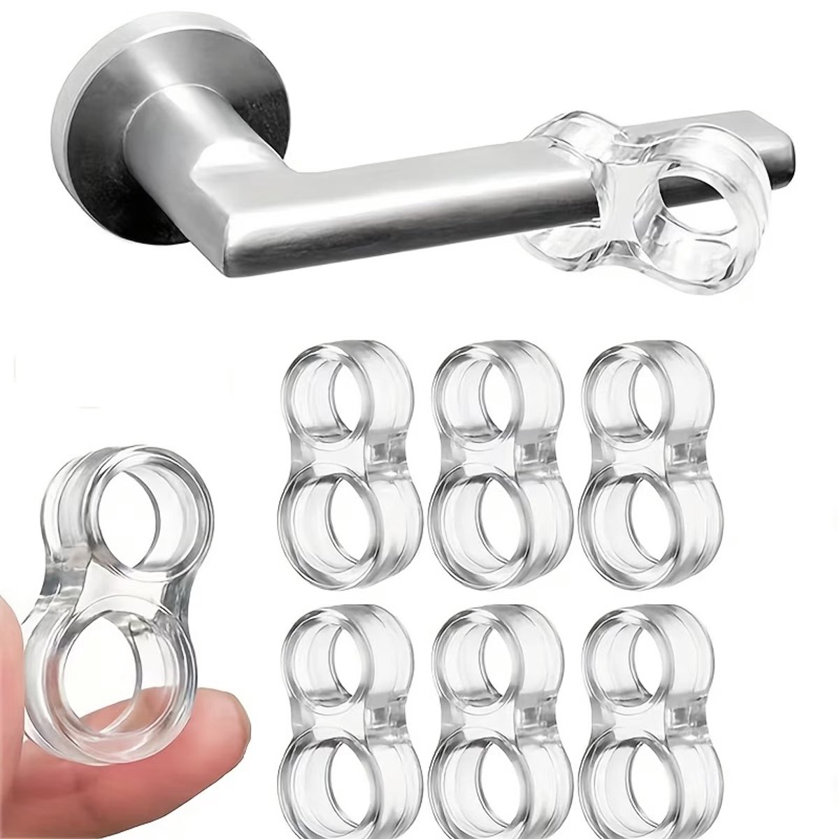 Transparante Deurklink Buffer – Set van 6 stuks – Siliconen Muurbeschermer & Deurstopper – Stootdop Klink – Geluiddempend – Universeel