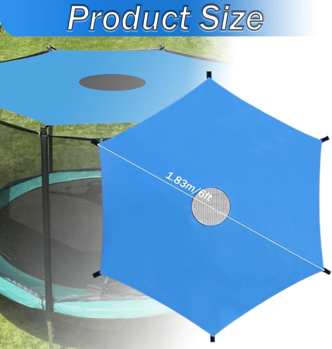 Trampoline Beschermhoes voor Diameter 183, 244 en 305 cm, UV-bestendig en Waterdicht, Ideaal voor Trampoline Accessoires