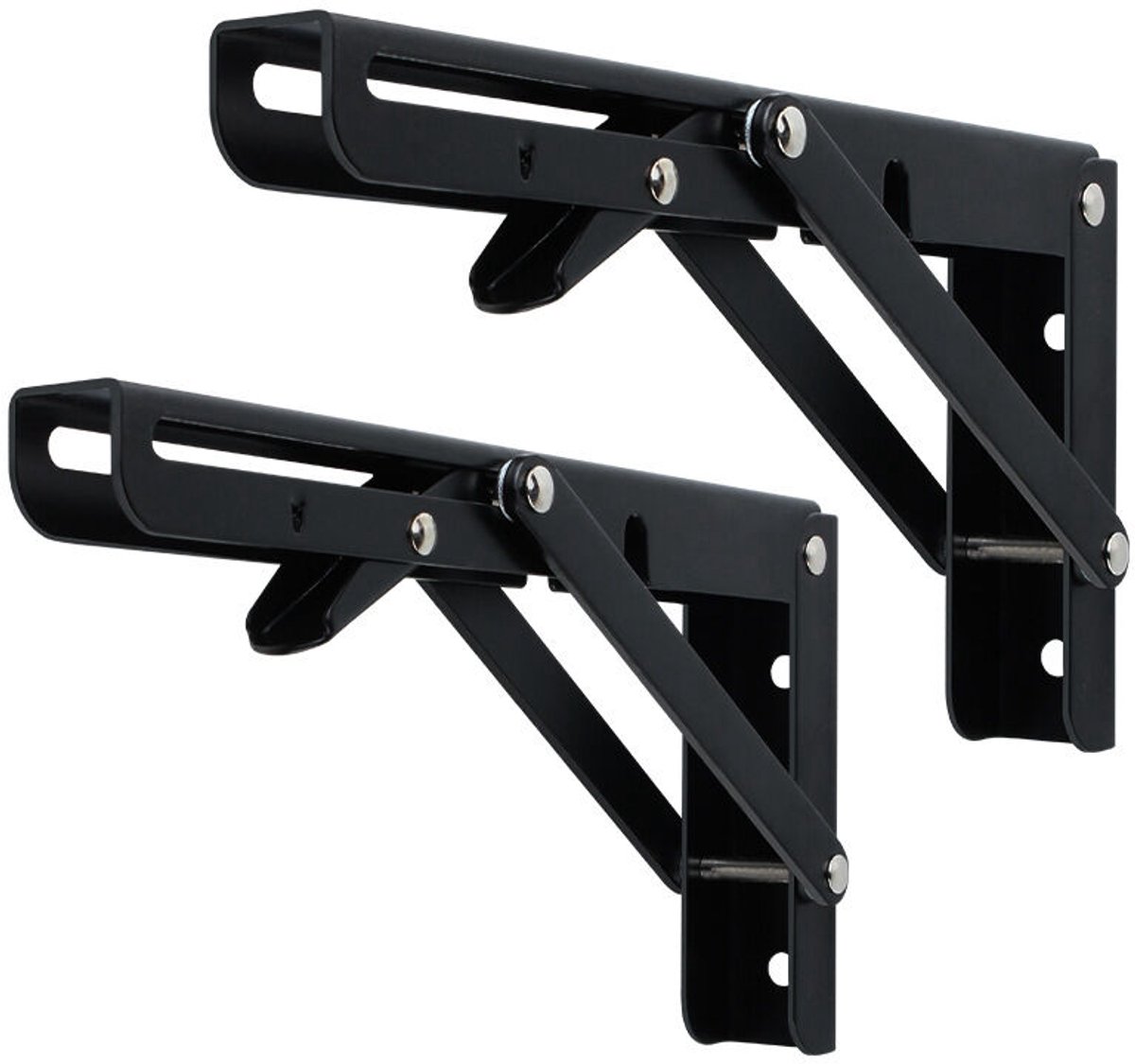 Opklapbare plankdragers, 300 mm, opklapbare wandbeugels voor tafels en planken, draagvermogen 60 kg, set van 2