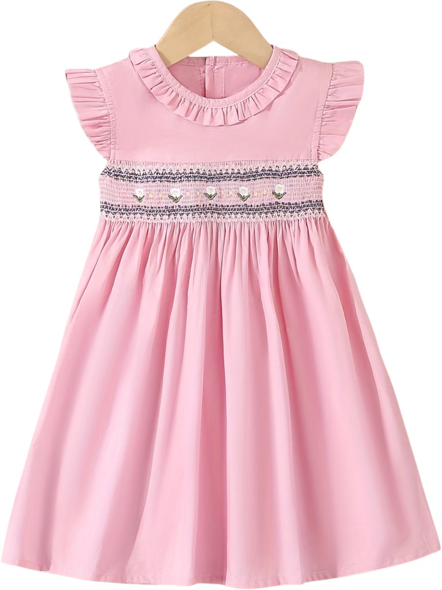 Currero Zomerjurk Meisjes Zomerjurken Kinderen Jurk Meisje Ibiza Stijl Sundress Kinderkleding 6-9 Maanden Roze