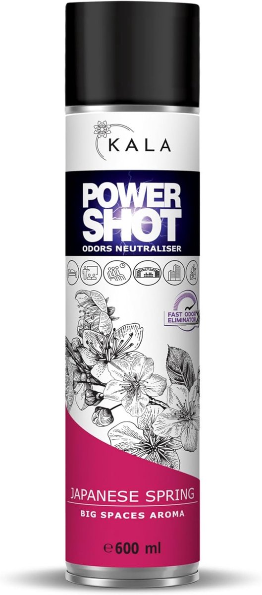 SnelShoppen - Air Freshener Geurverwijderaar POWER SHOT 600 ml - Actieve Geur Neutralisator voor Grote Ruimtes, Enzymen Reiniger, Frisse Geur Japanse