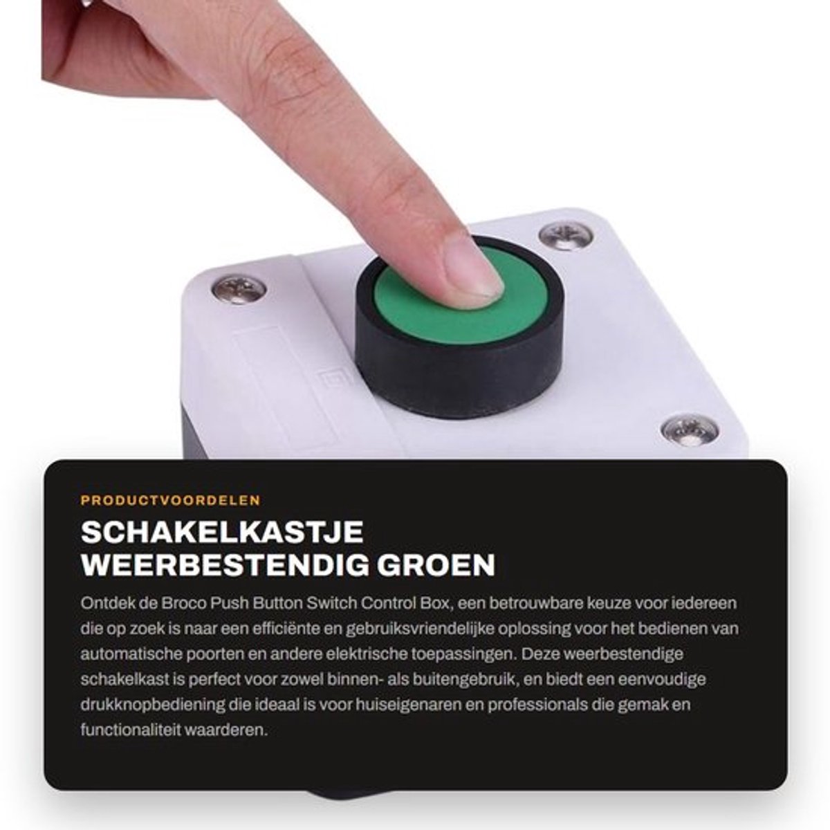 Schakelkastje - Weerbestendig - Groen - Poortopener - Momentary Switch - Geschikt voor poortopeners - Groen model