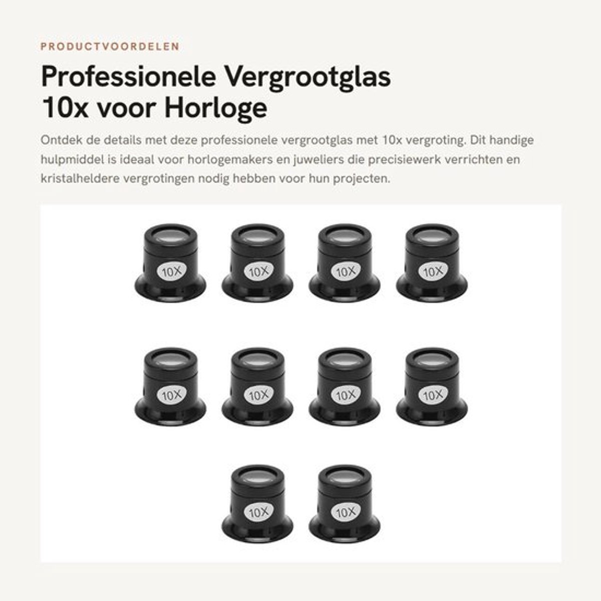 Professionele Vergrootglas 10x voor Horloge Reparatie